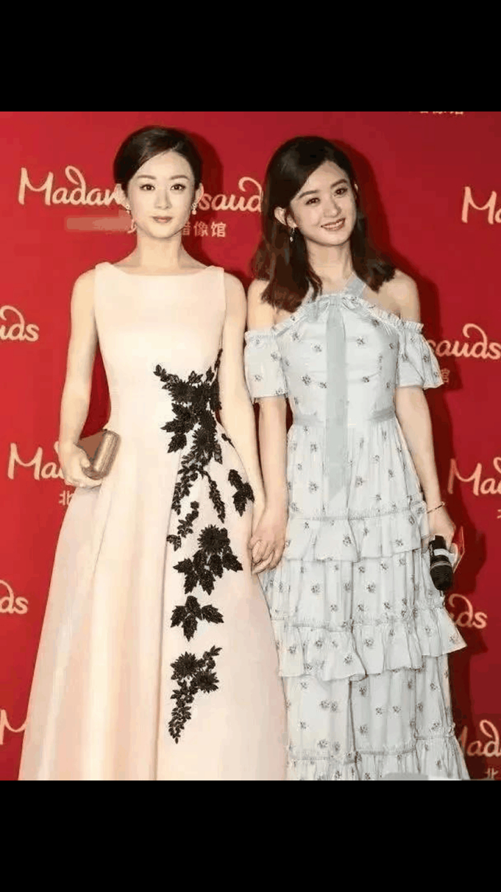 杨澜这张我看了半天也没有分出来哪个是真人,哪个是蜡像?