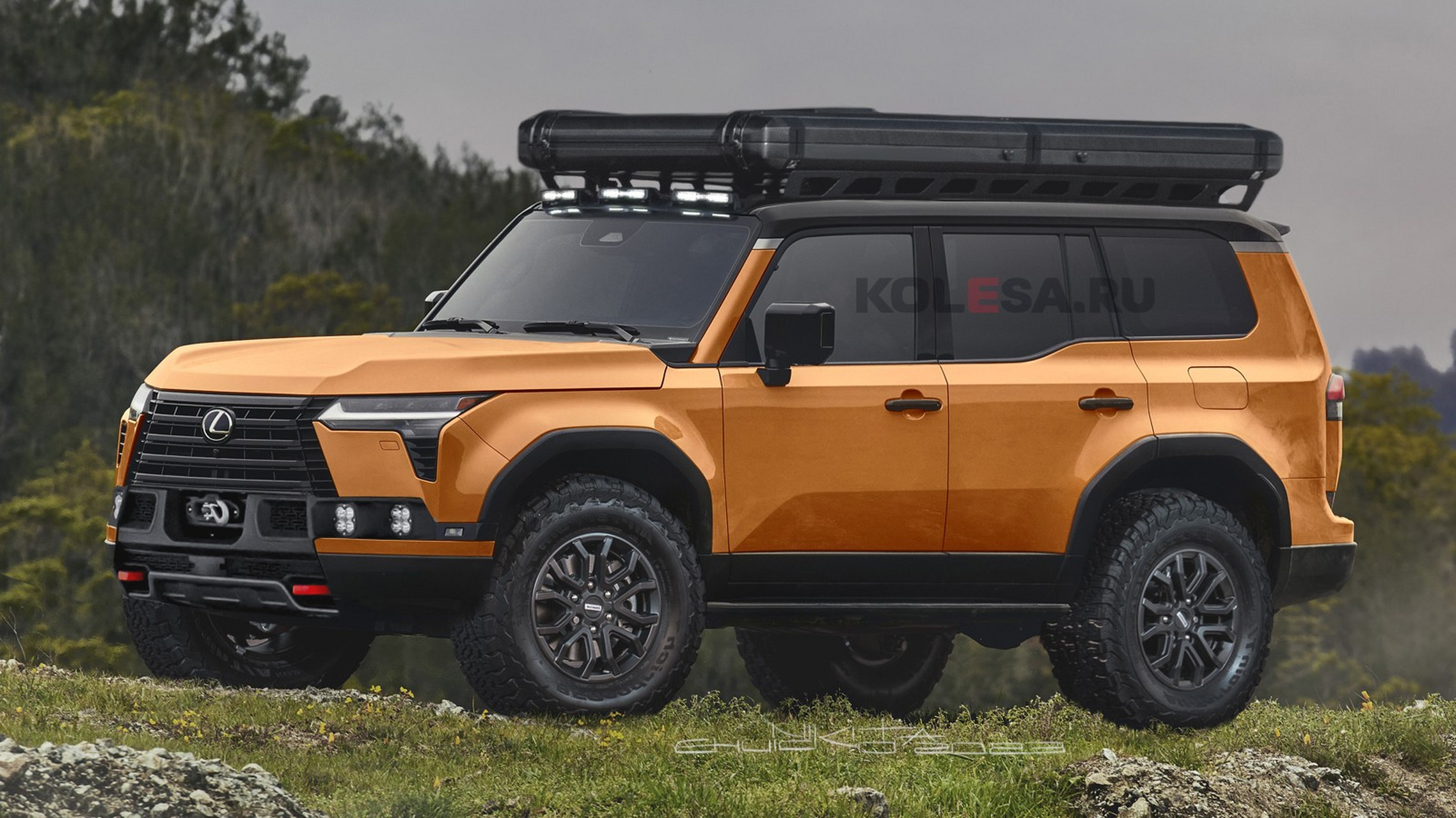 全新的雷克萨斯gx越野车渲染效果图,非官方出品.