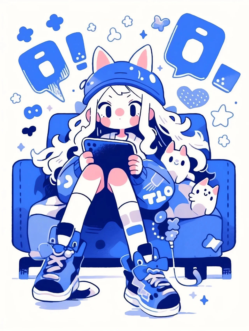 啥也不想干了~摆烂吧~ 核心关键词: blue and white蓝白相间 lying