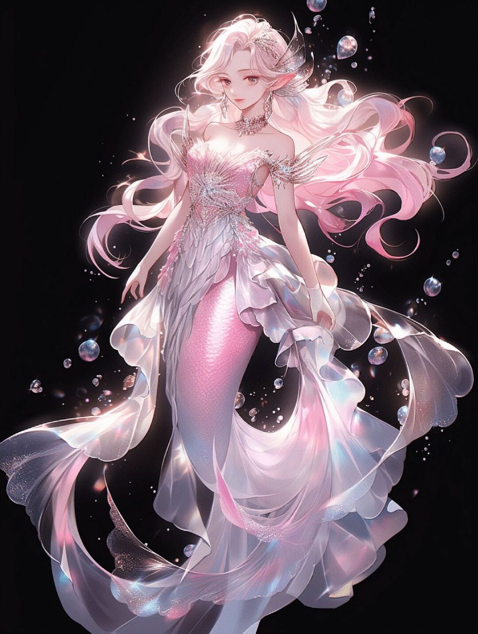 人鱼好美  人鱼是一种神秘的生物,常常被描绘为半人半鱼的生物,有着鱼