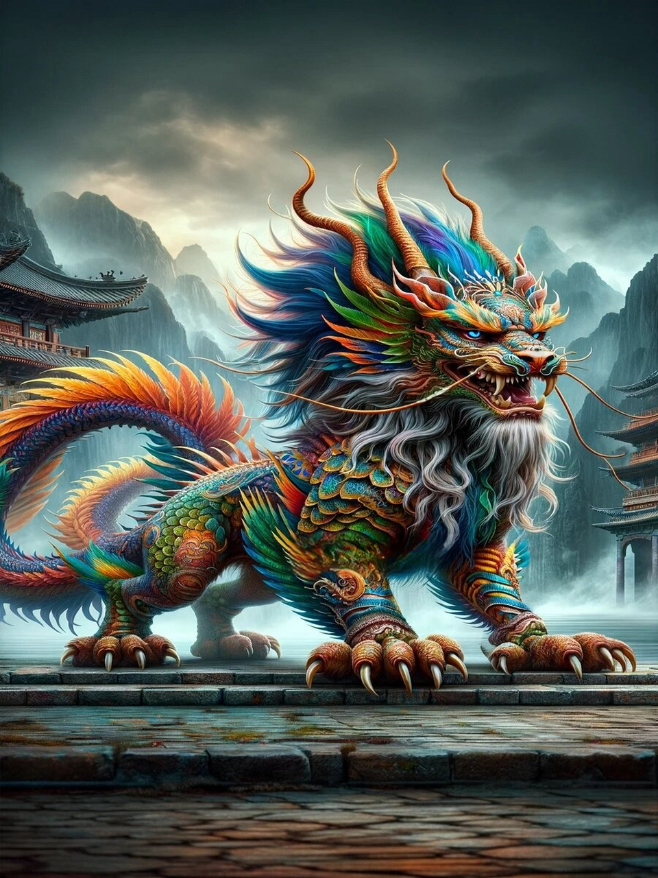 祥瑞吉祥的麒麟  麒麟,这一古老而神秘的生物,在中国传统文化中占据了