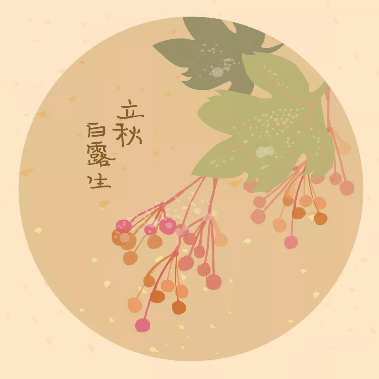 立秋三候   初候,凉风至. 二候,白霜降. 三候,寒蝉鸣.