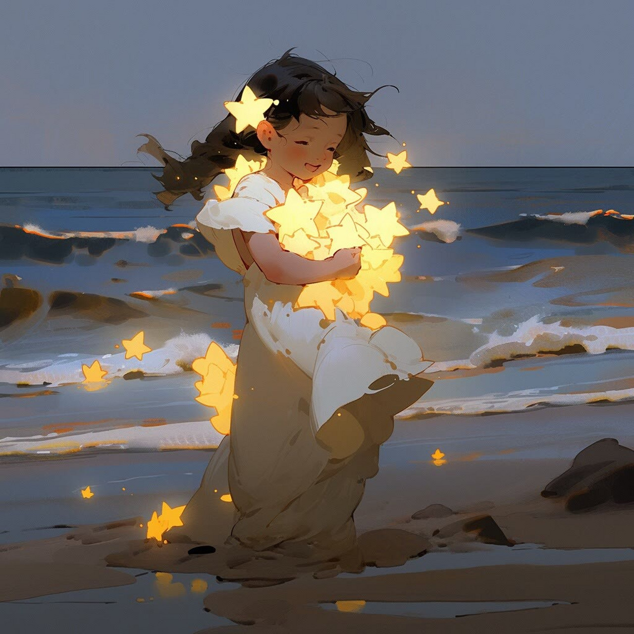 发光的星星女孩治愈头像