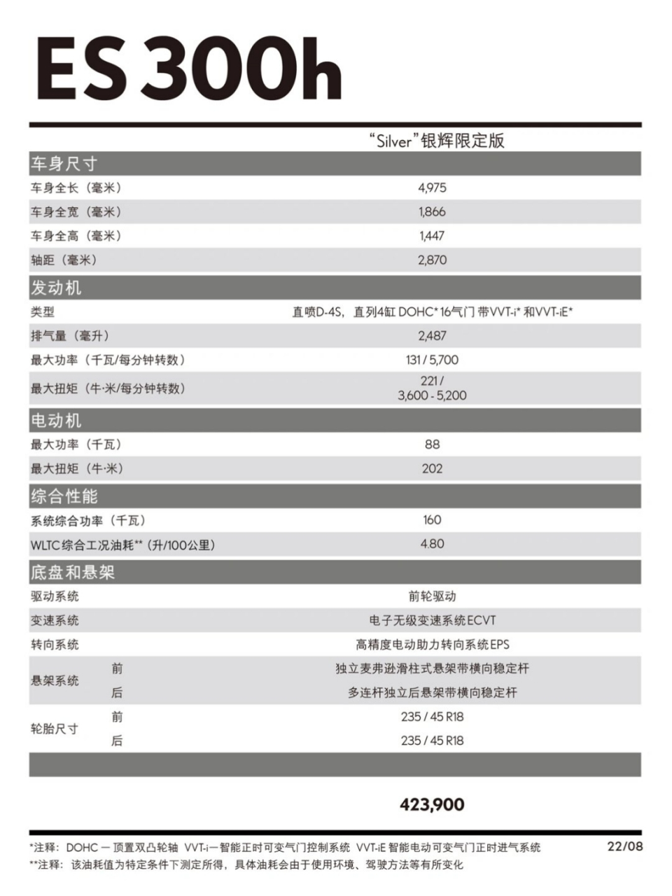 雷克萨斯es260参数配置图片