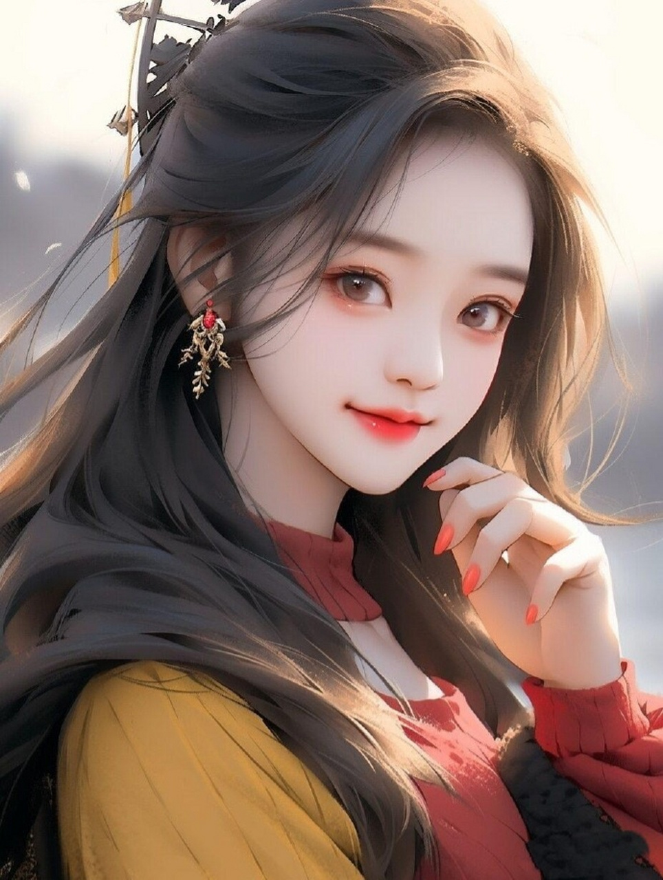 插画古风新颖女生头像