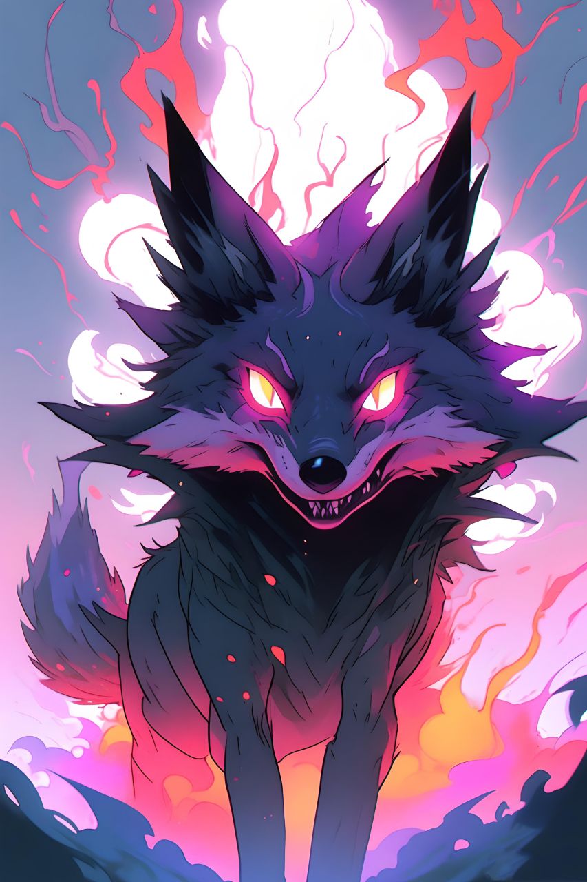 黑色狐狸,#二次元##黑狐精##幻想##图片##动漫头像和壁纸