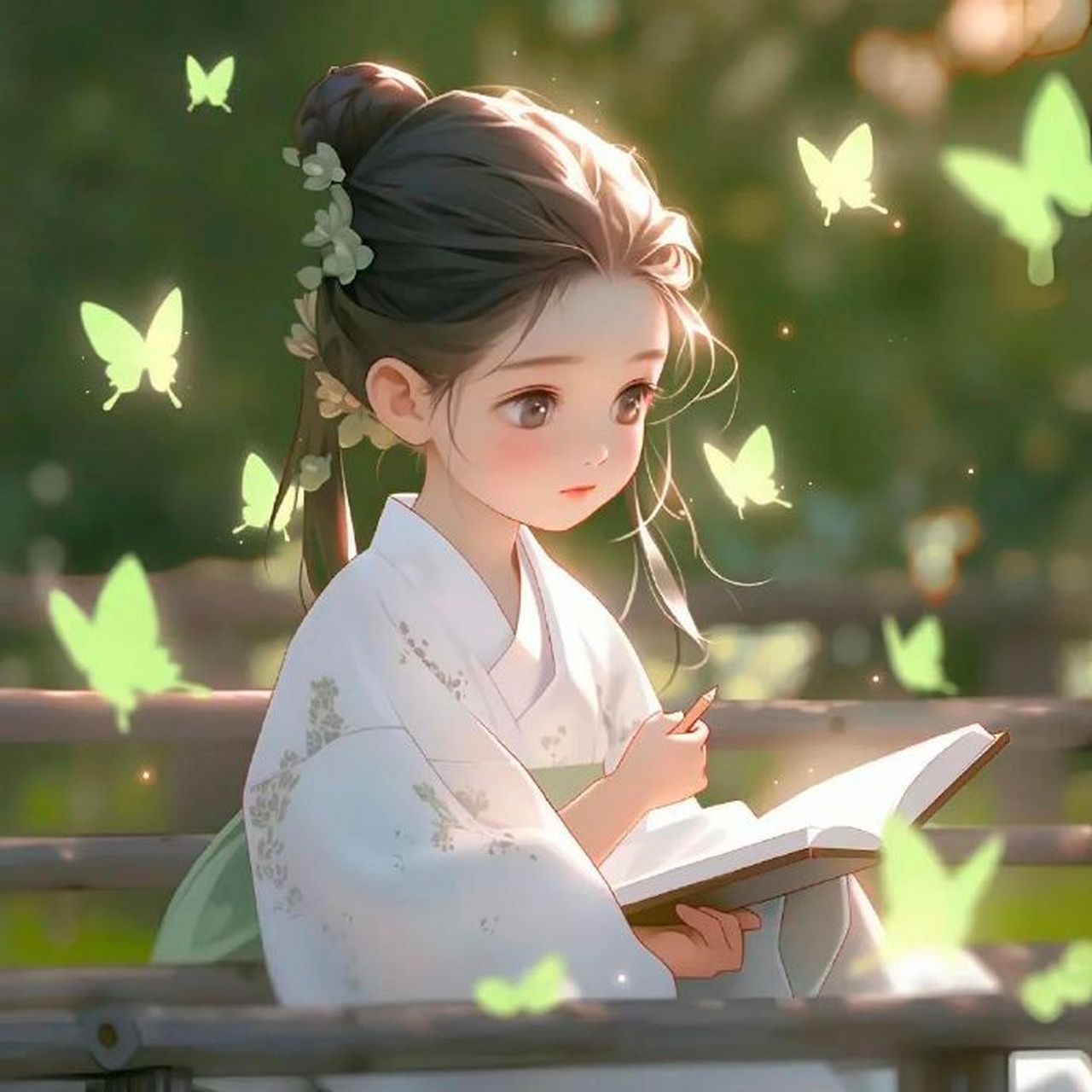 灵动糖果女孩读书古风头像 676767,清新治愈!