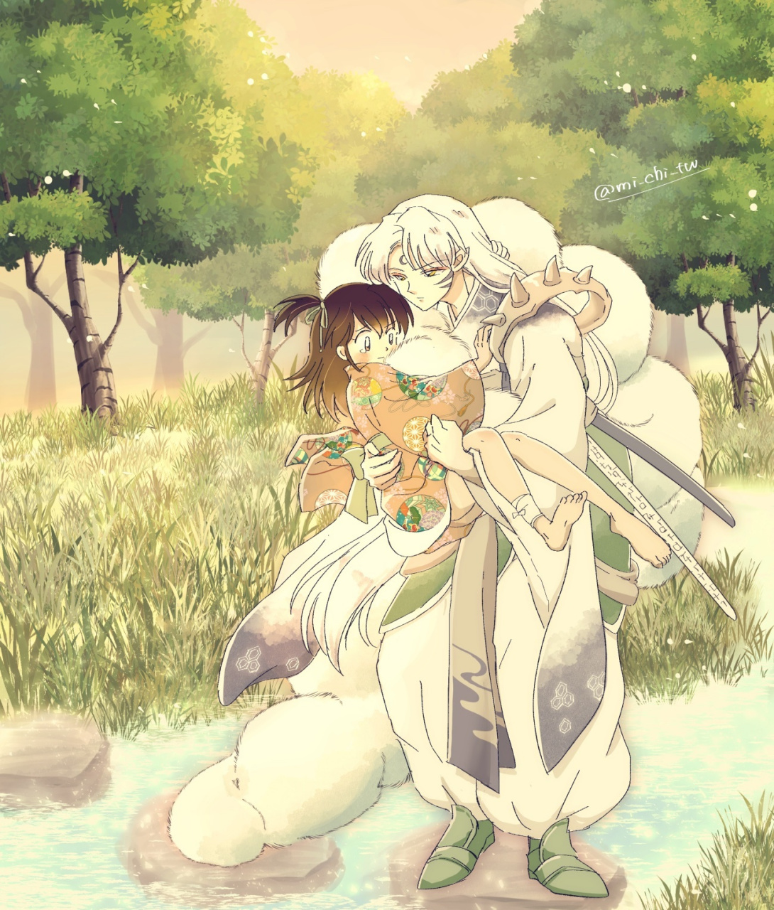 犬夜叉# #杀铃#  "我们回家吧 铃" [温暖]  twi :mi_chi_tw 6767