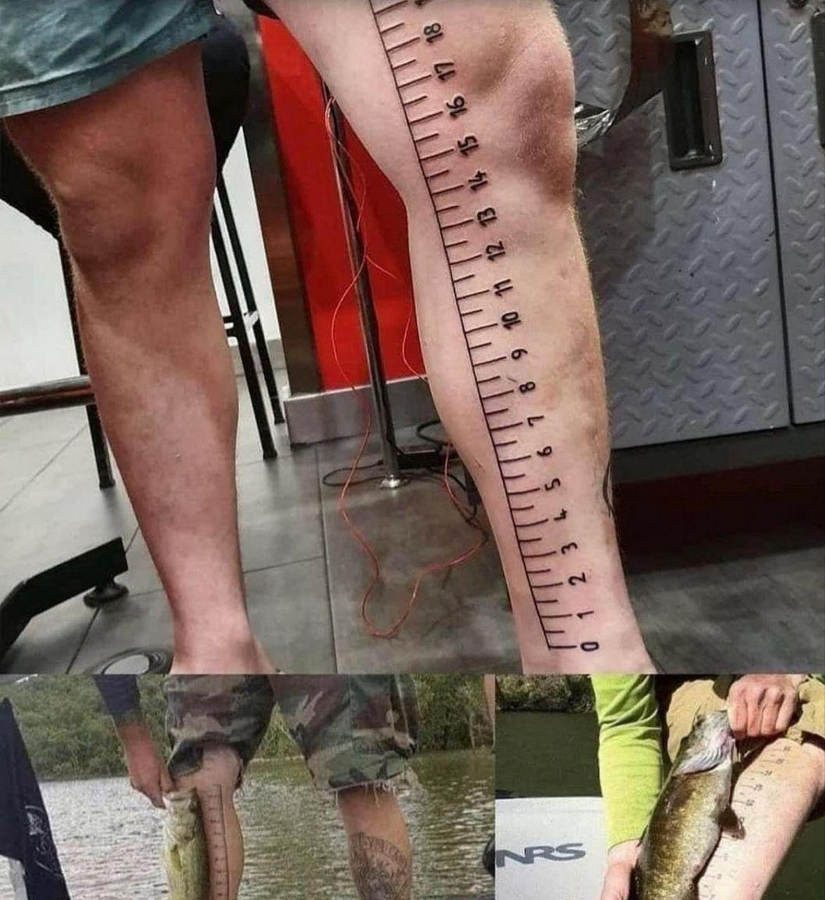 钓鱼爱好者的纹身被称为职业.[不简单]