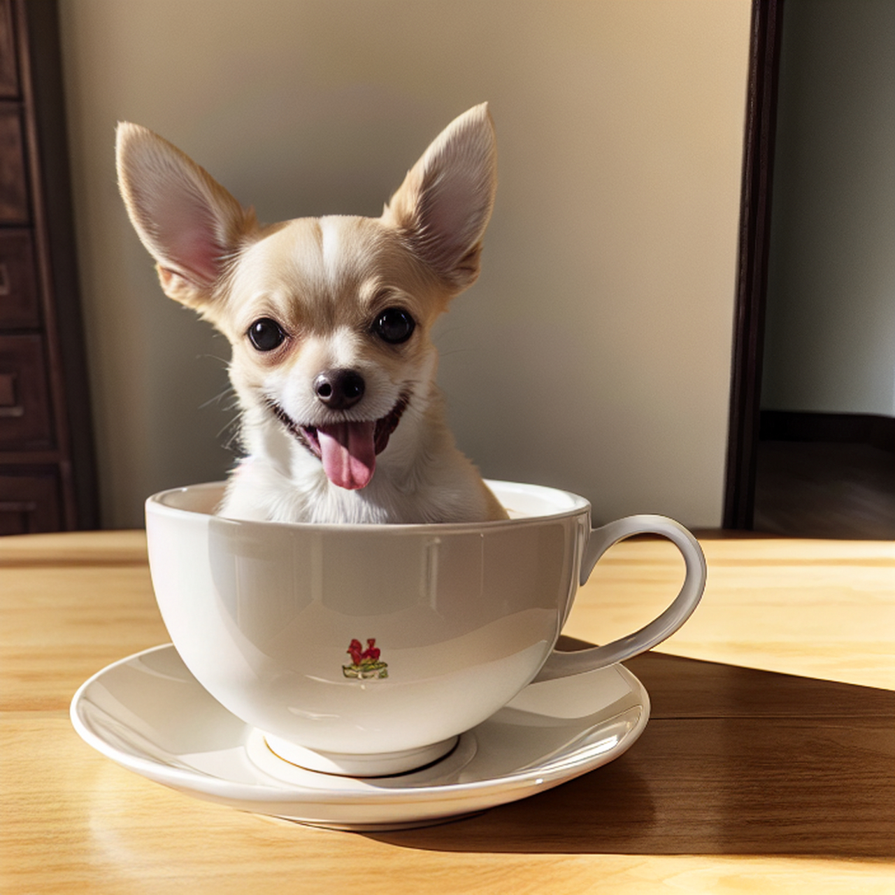 可爱的杯子 迷你的狗狗#捕捉冬季美好瞬间