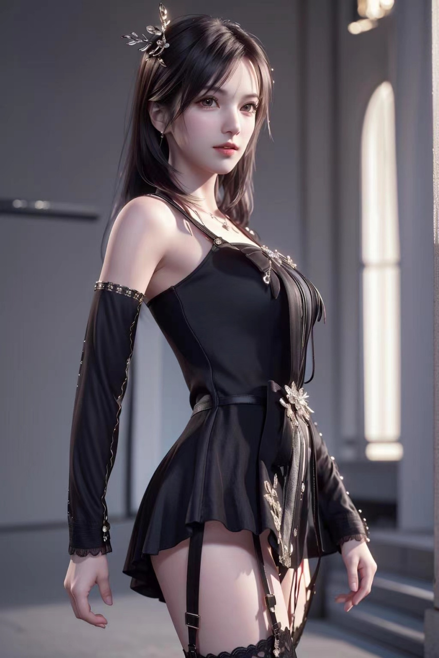 ai徐欣黑裙手机壁纸 #ai艺术季# #动漫头像和壁纸