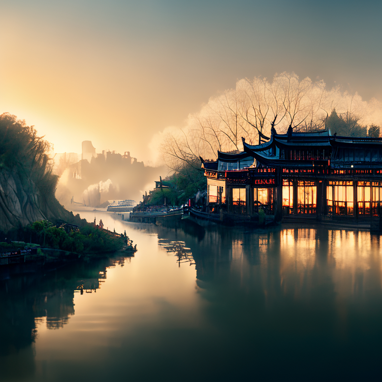 古风绘画,中国风,描绘古诗词,古典美.