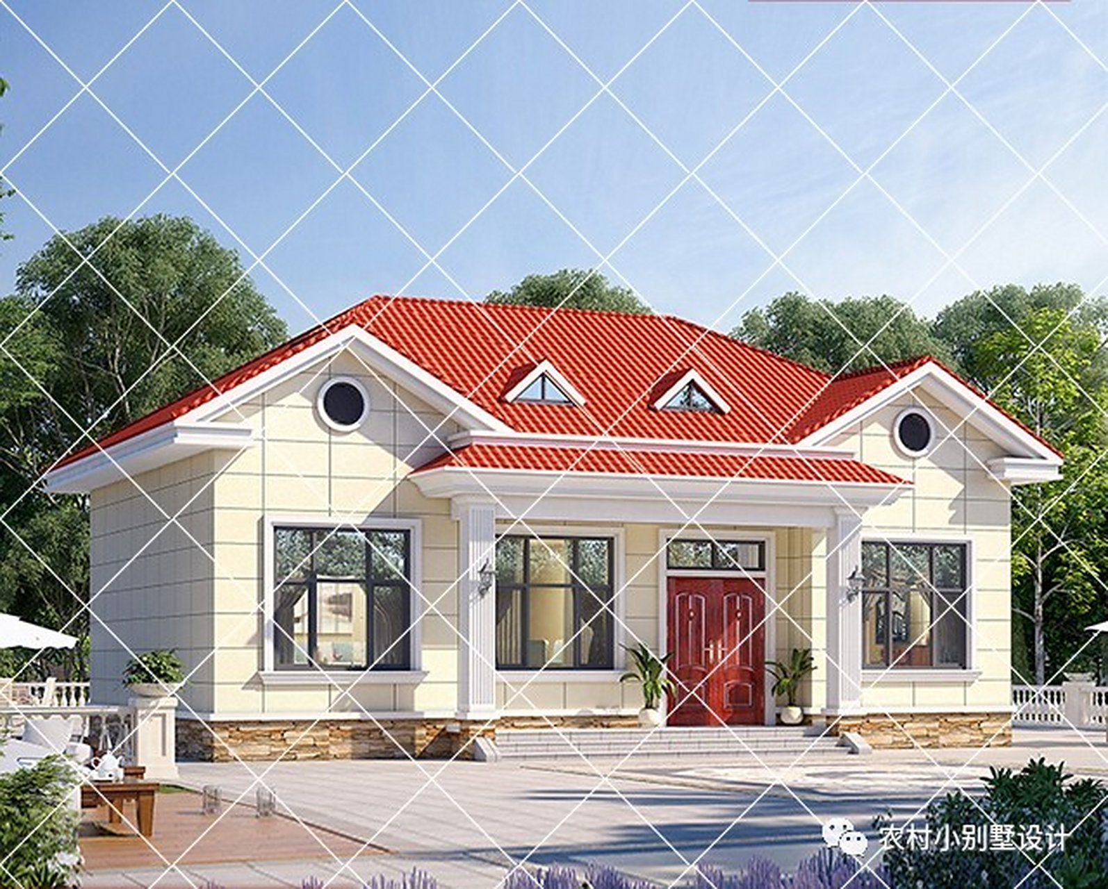 9套农村自建一层小别墅设计图,乡村田园  随着国内经济的发展,人们的