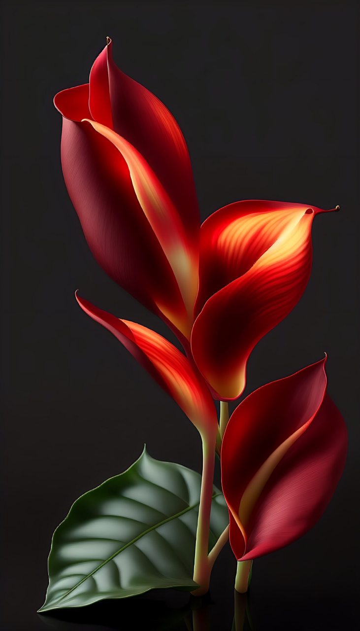 红色马蹄莲绽放,是夏季的一道美丽风景线.