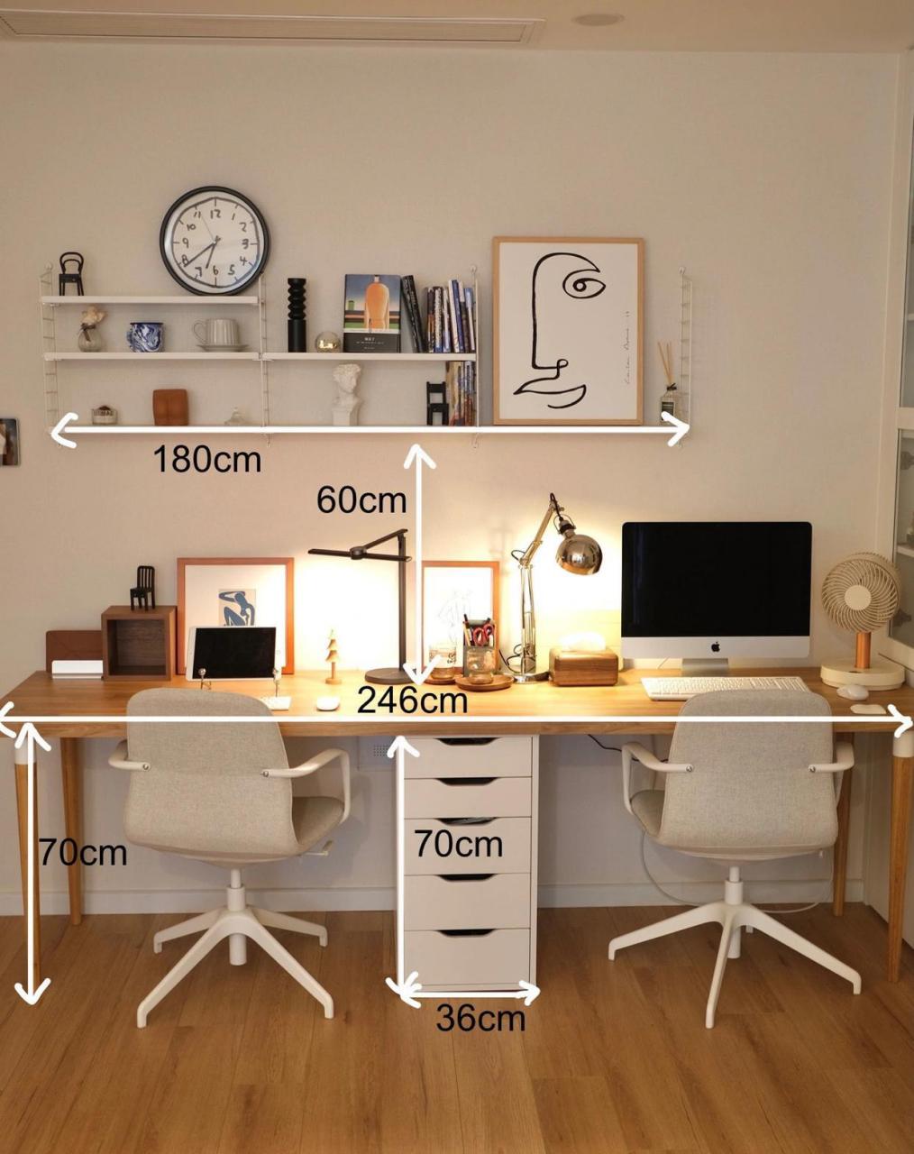 橱柜台面改造的双人书桌,尺寸图和清单来啦 [点亮平安灯]我家的书桌