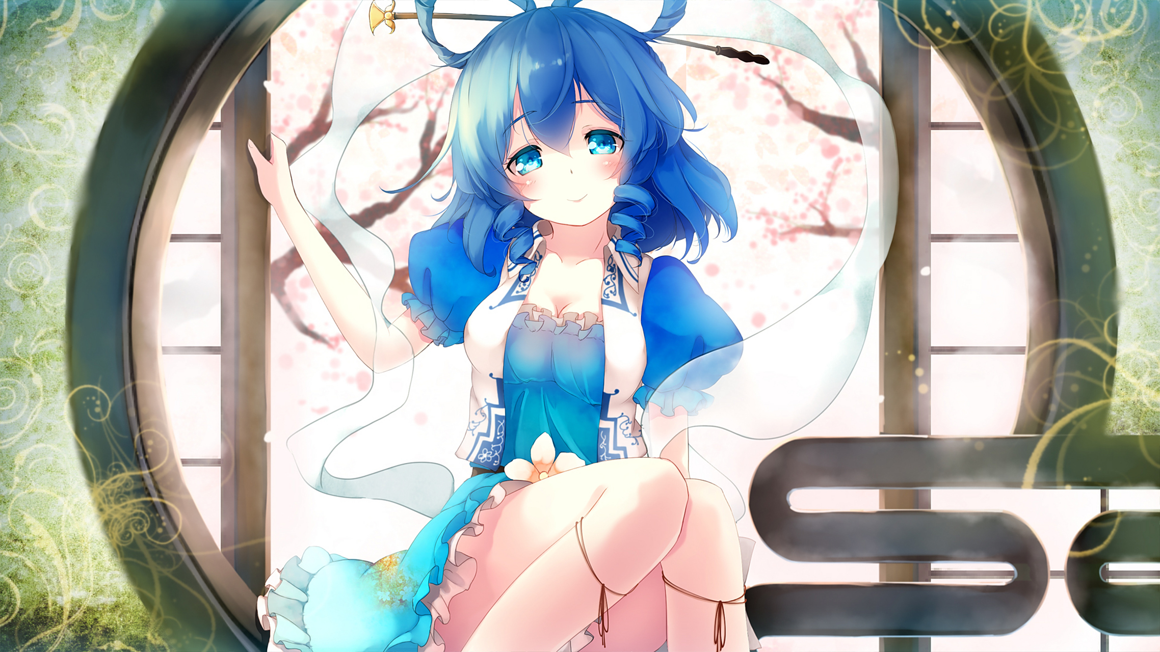 画师:玄月ちひろ #东方project# #霍青娥#  钴蓝瞳,深蓝色头发在脑后