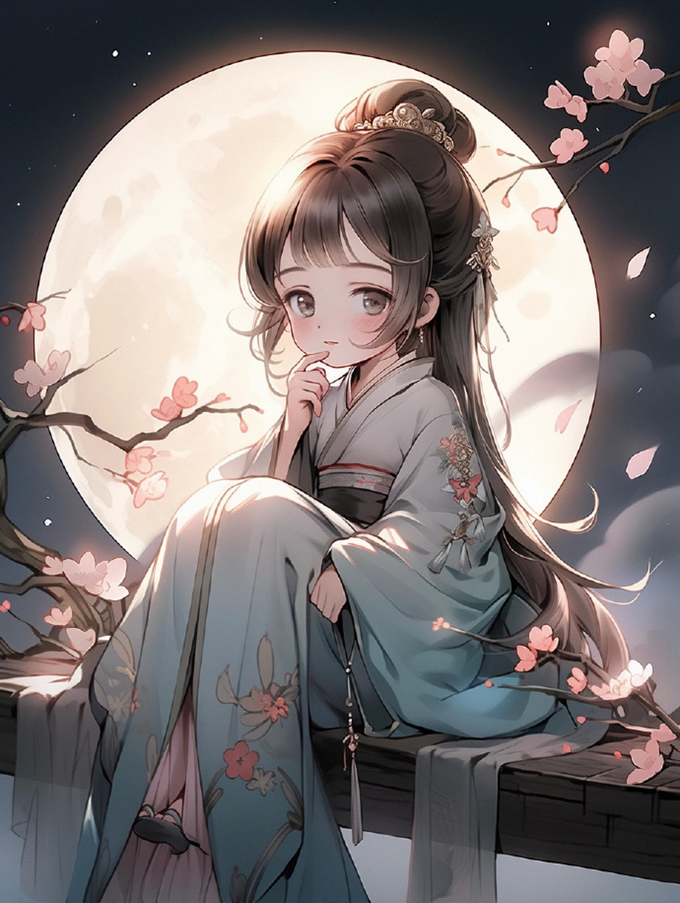 月下美人思故乡女生头像 676767 #古风插画