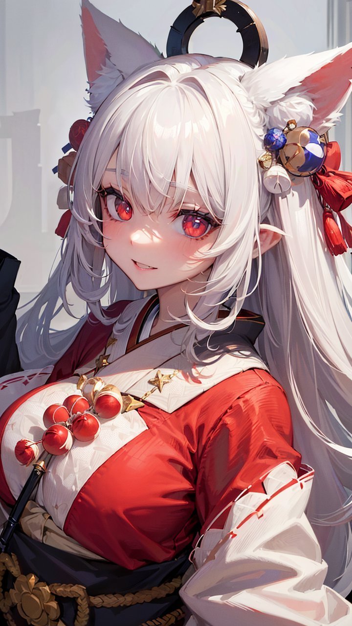 ai绘画# 白发狐狸少女