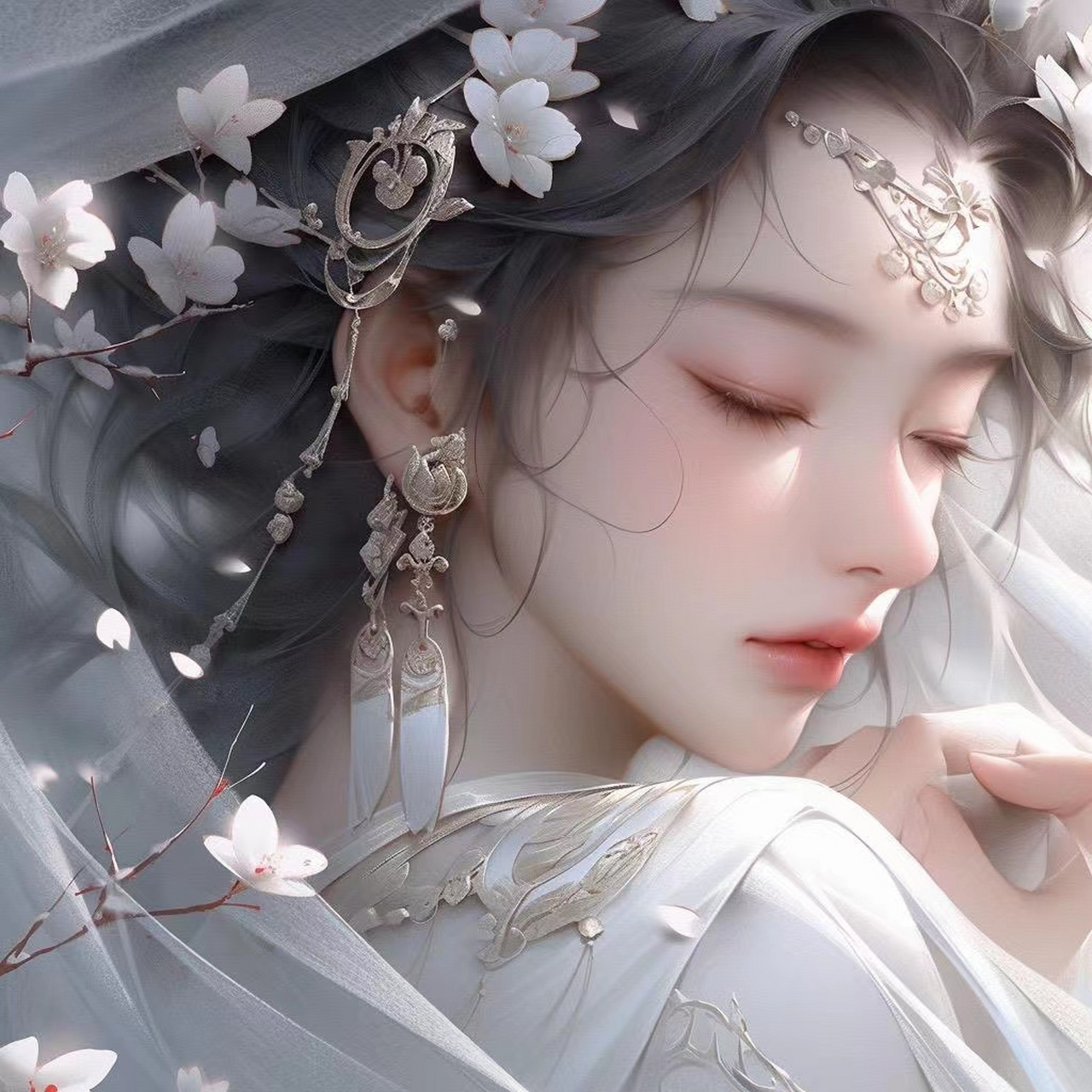 三张超级温柔的古风头像 #ai艺术季# #古风头像