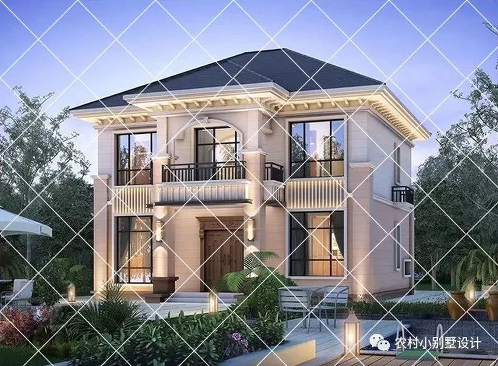 9款小而美100平2层济时尚农村自建房别墅 小而美的100平2层半经济时尚