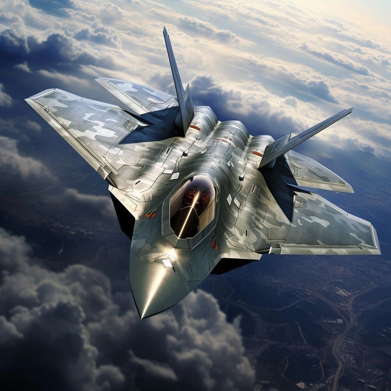 ai生成图"歼20:从未来飞来的战斗机"