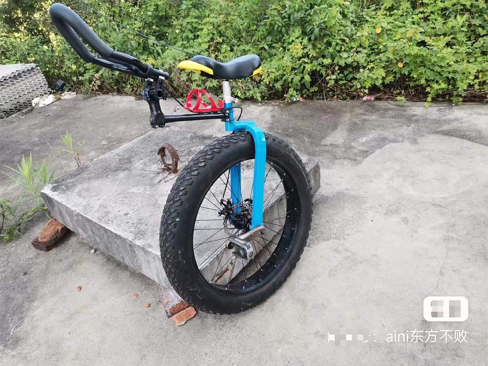 0轮胎独轮自行车,一个急刹车绝对掉两颗门牙[笑哭]