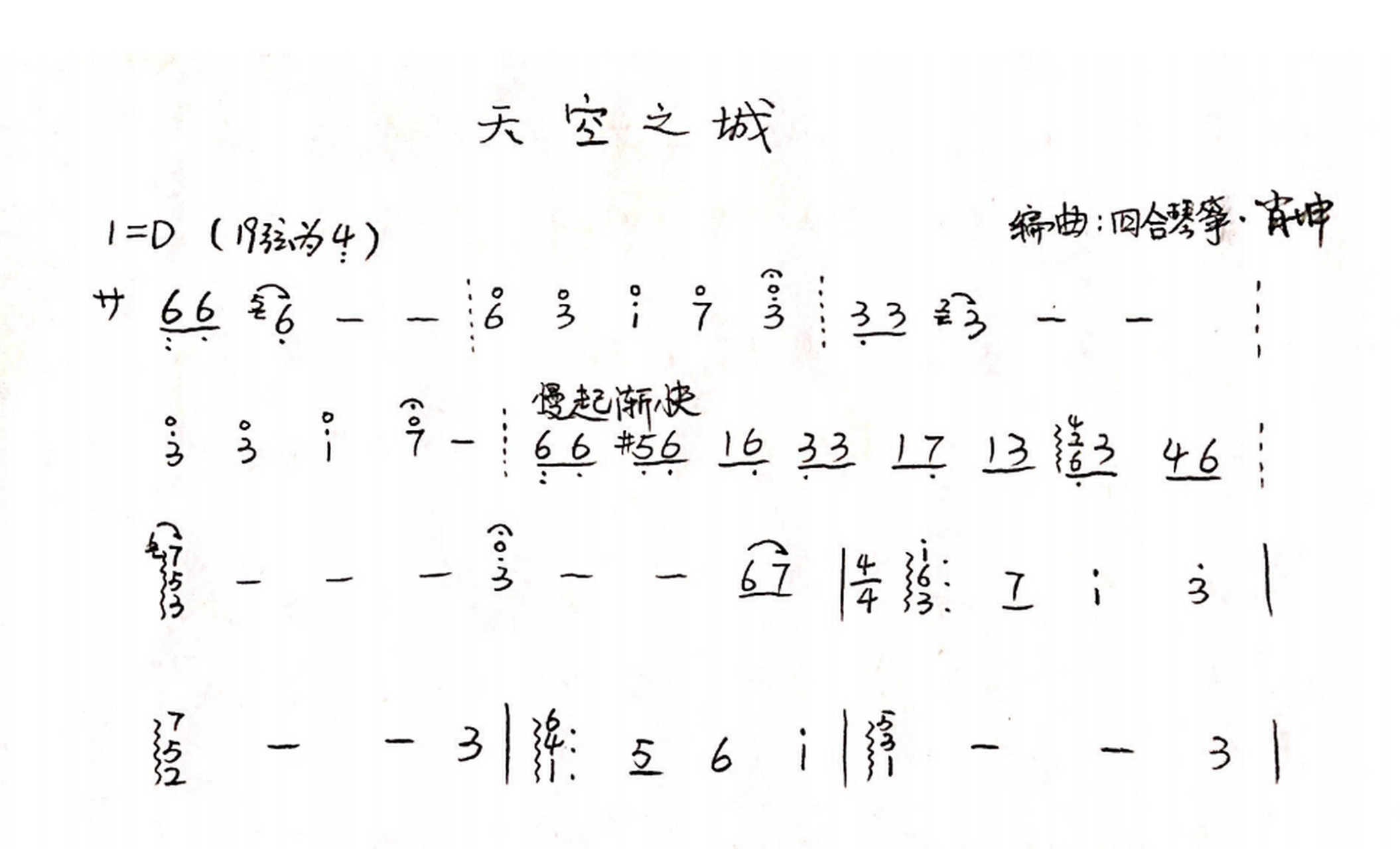 古筝教学# #古筝#   坤哥改编的《天空之城》 曲谱已更新在《曲谱集