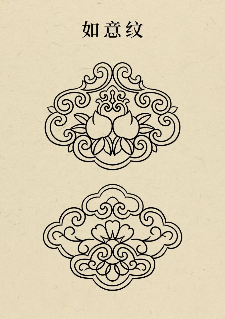 传统纹样 如意纹  如意纹取自如意的造型.