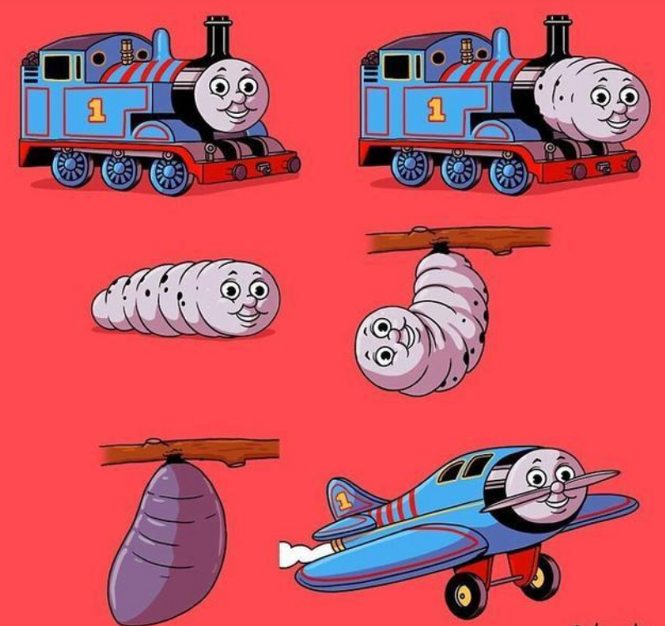 托马斯小火车原来竟然是虫子伪装而成的,还可以变成飞机