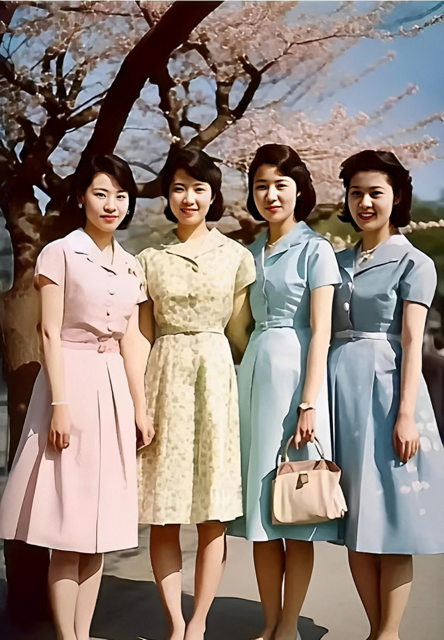 1956年,四名年轻日本妇女在鹿儿岛的美国军事基地附近赚取外汇!