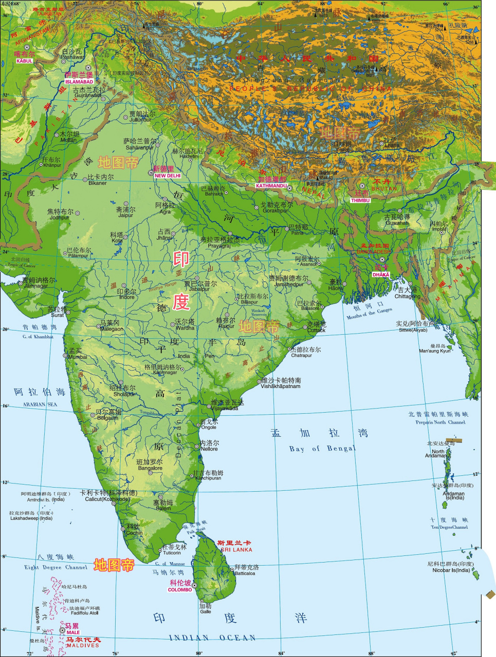 历史地图#印度有100多个民族,其中印度斯坦族约占总人口的46.