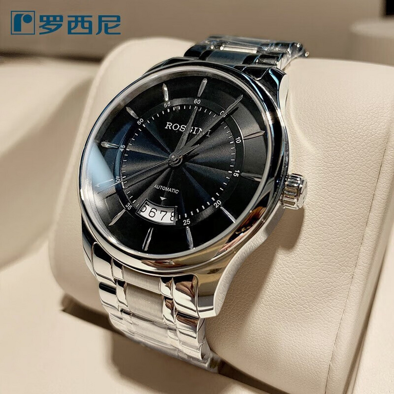 罗西尼手表男机械表全自动 时尚防水瑞士风格男士腕表【情人节礼物送