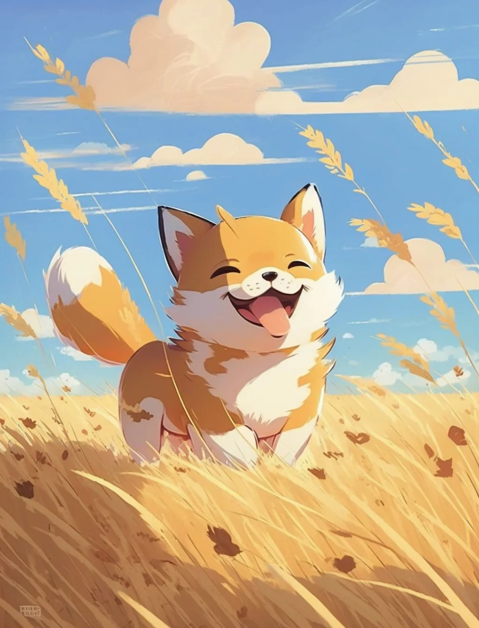 治愈插画 | 微笑的柴犬