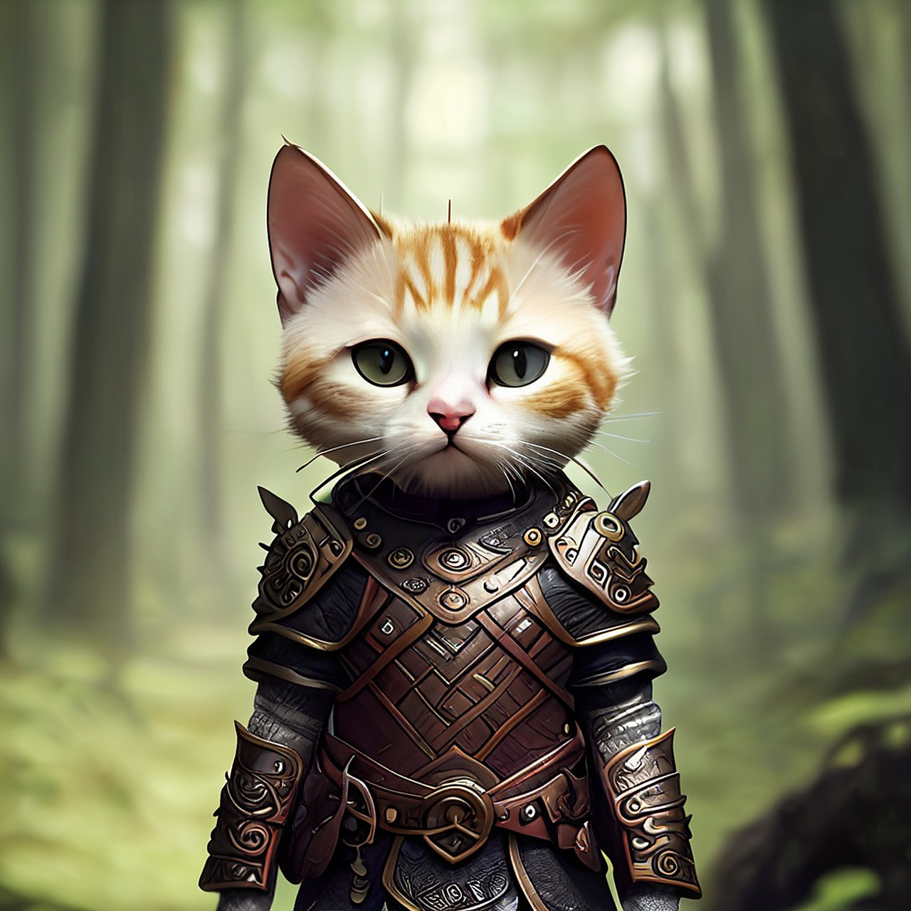 百度ai绘图黑科技#  一个小可爱的拟人化的冒险家猫,在复杂的细节