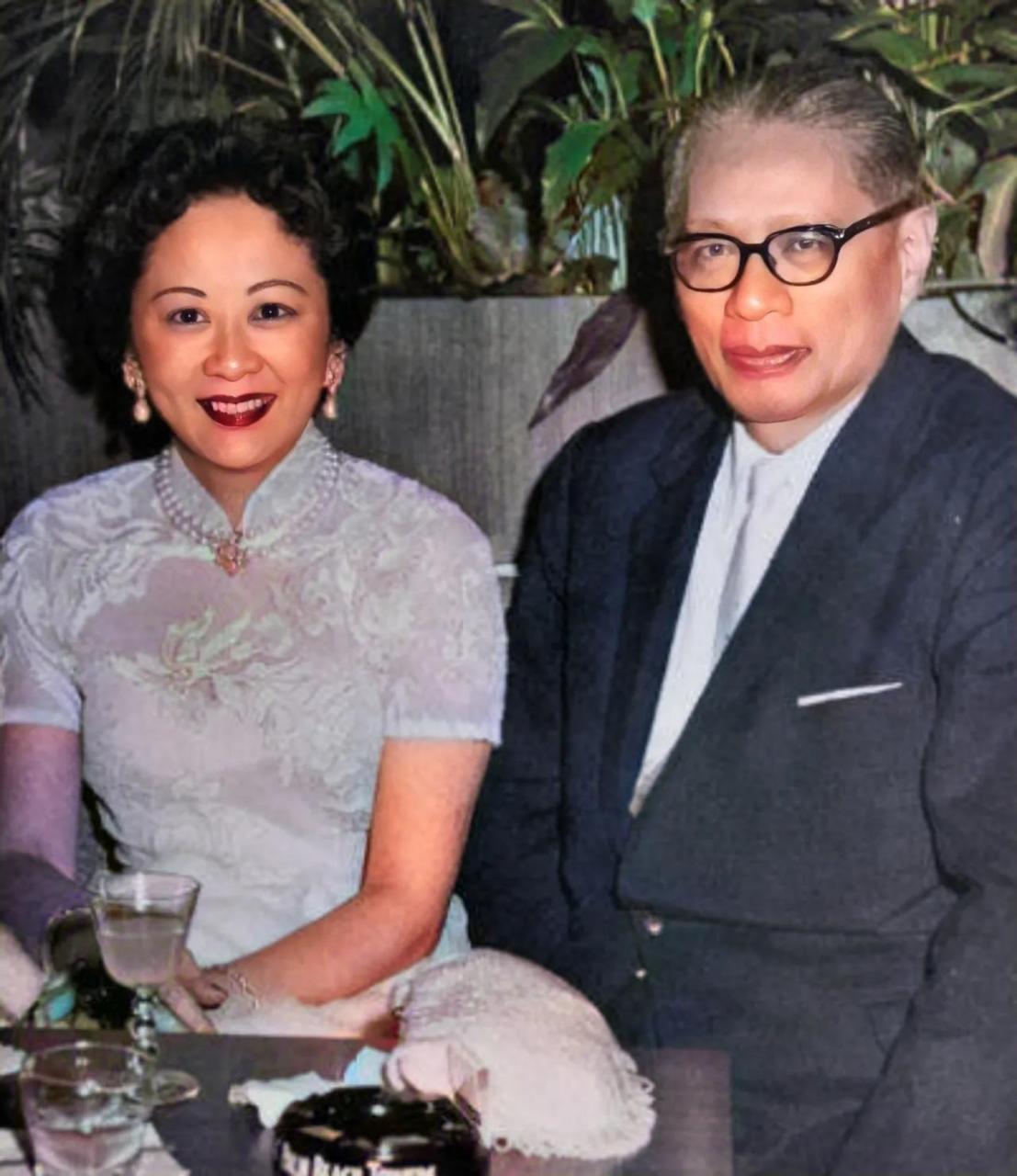 宋子文和妻子张乐怡的老照片,在现代时代流传开来,展现了过去一段美好