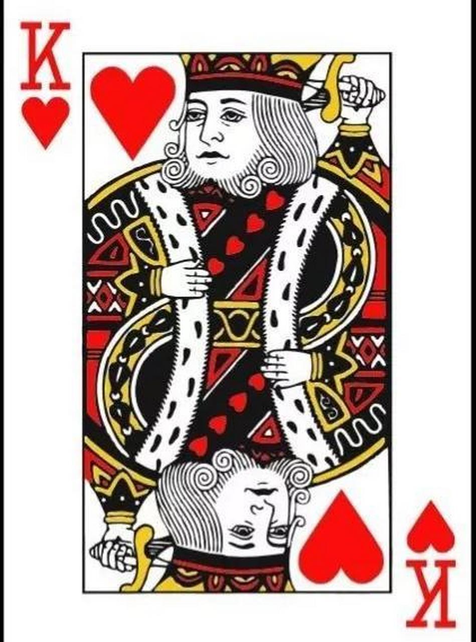 扑克牌中的红桃k代指的是查理曼大帝,是唯一一个没长胡子的k牌.
