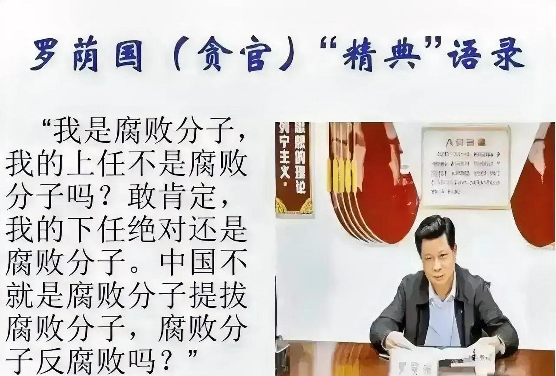 原广东茂名市委书记罗荫国: "要说我是贪官, 说明官场都是贪官, 中国