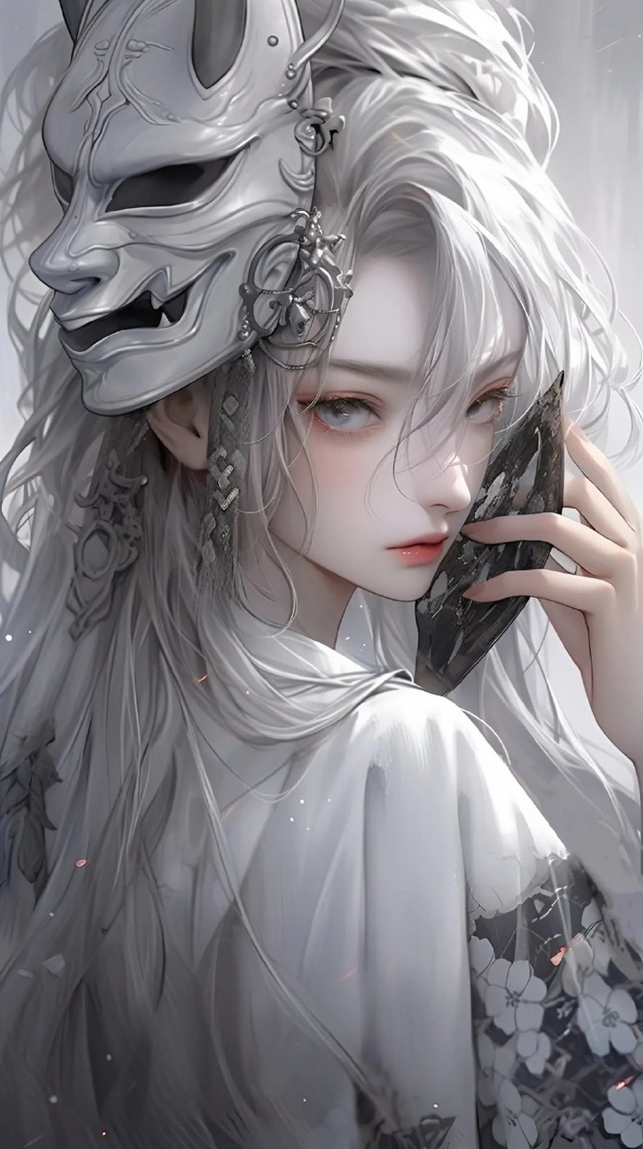 精美插画女生高清壁纸|暗丧系鬼面篇 676767