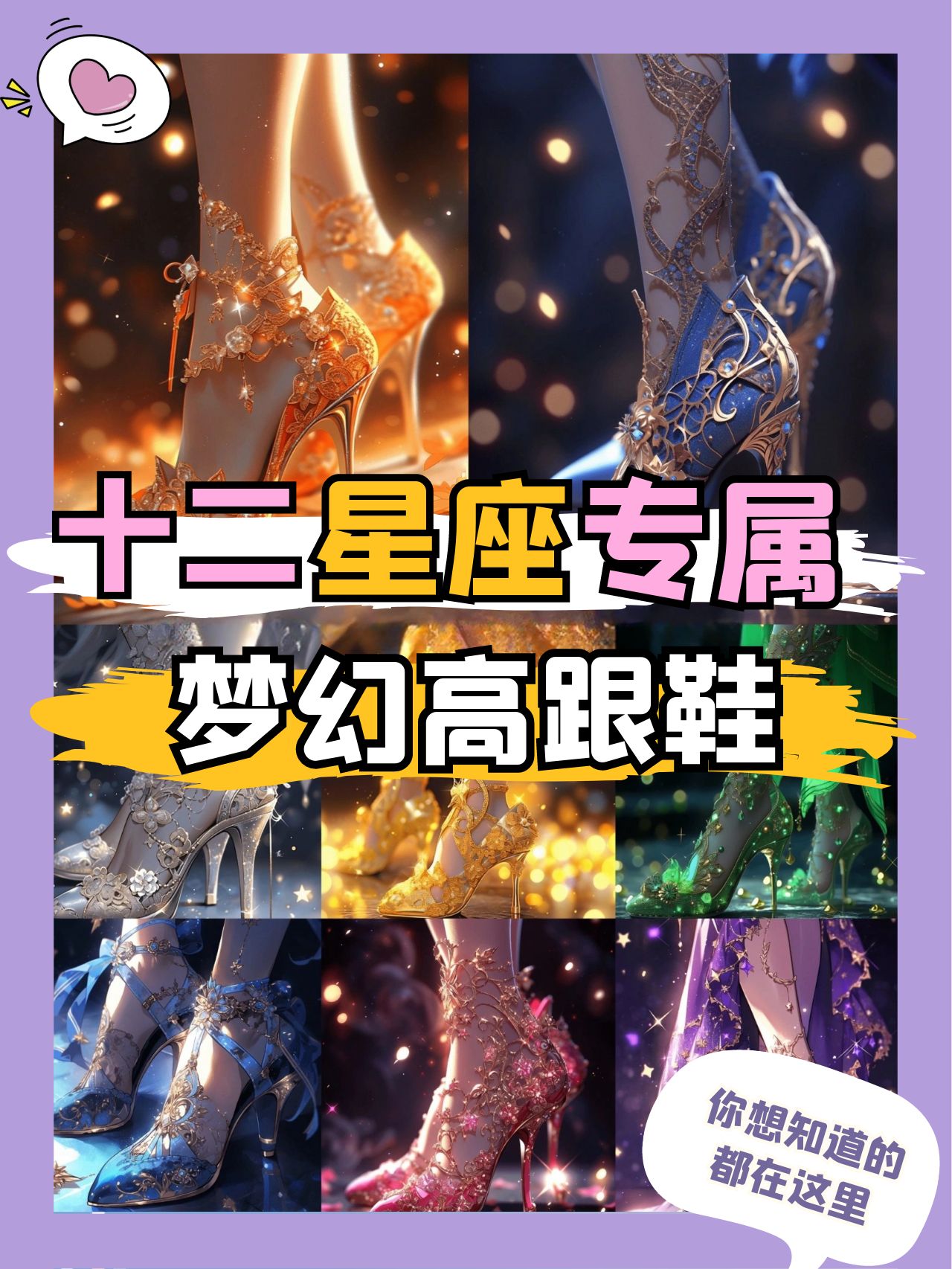 十二星座专属梦幻高跟鞋 白羊座:红色热情如火,性格直爽 金牛座:蓝色