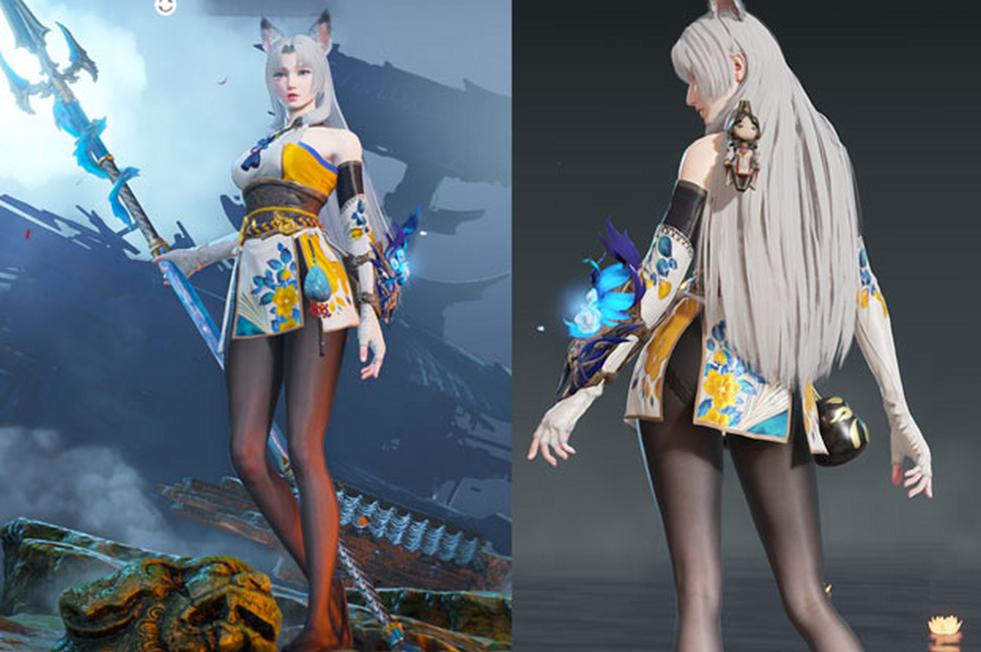 迦南新皮肤金羽圣鹰,配上兔耳朵绝了,zx:不用羡慕胡桃的黑丝了