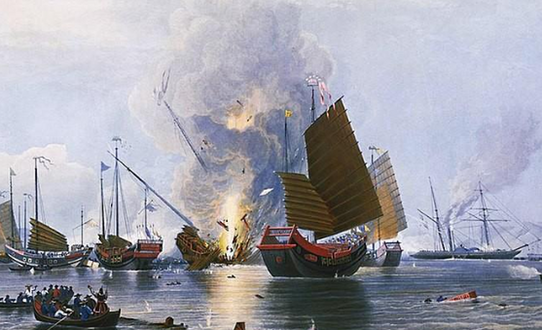 第一次鸦片战争,前后持续为两年,至1842年,以清廷完败而宣告结束.
