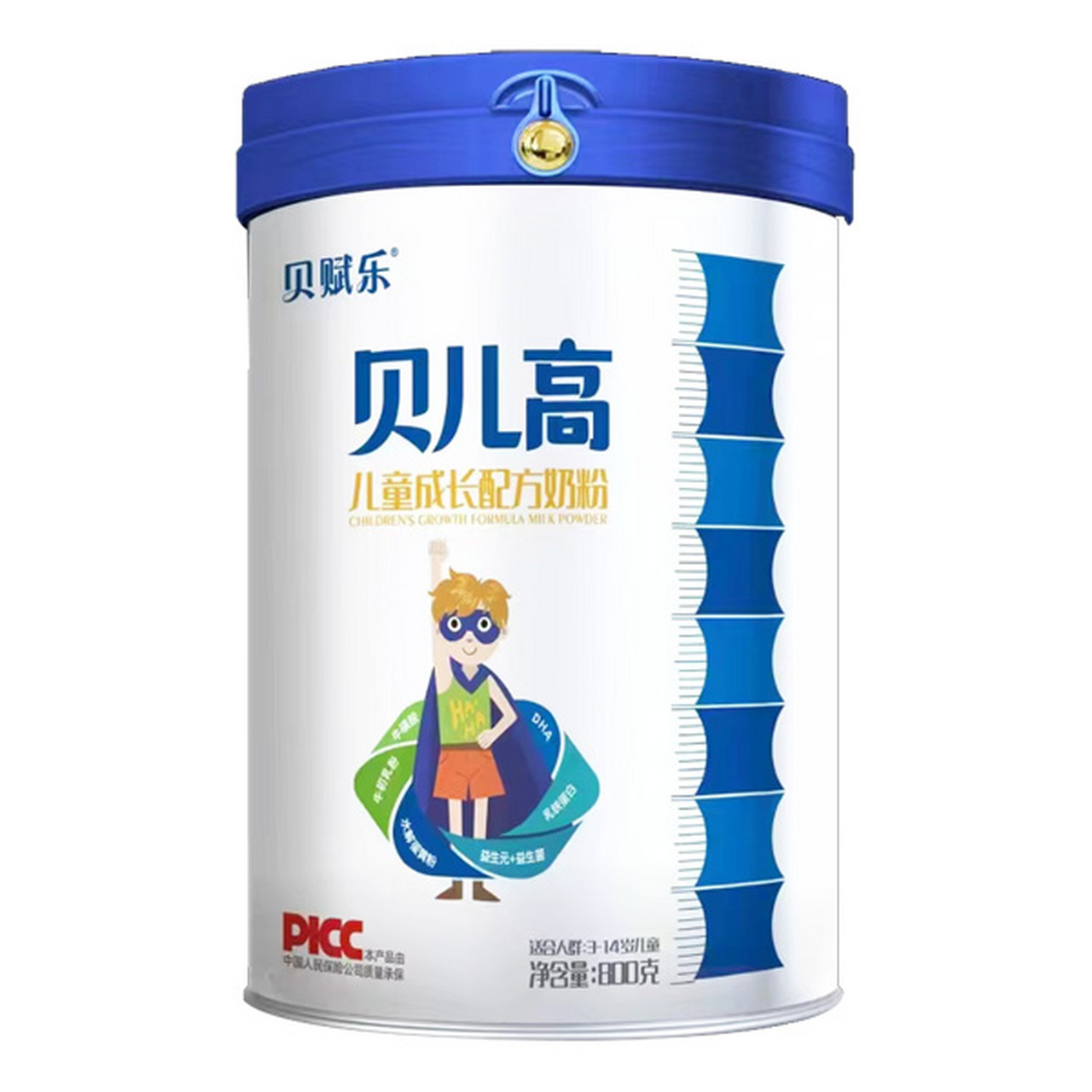 贝赋乐贝儿高儿童成长奶粉,根据成长关键期营养需求精心研发,坚持优选