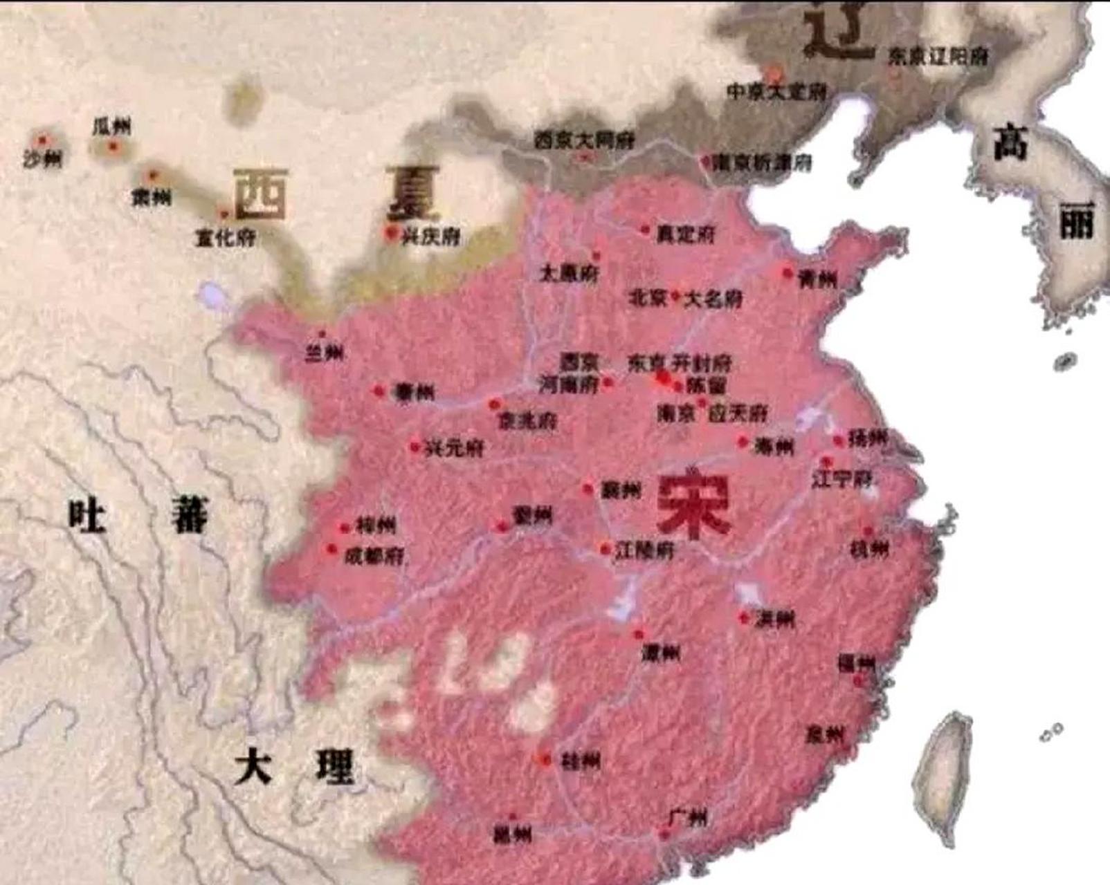 北宋的实际控制领土版图.
