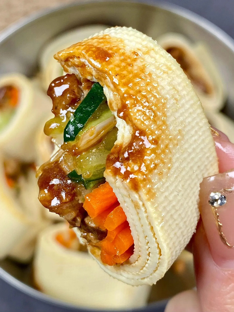 千张京酱肉丝卷好吃到爆  有肉有菜,好吃不腻,减脂期的家人也可以吃