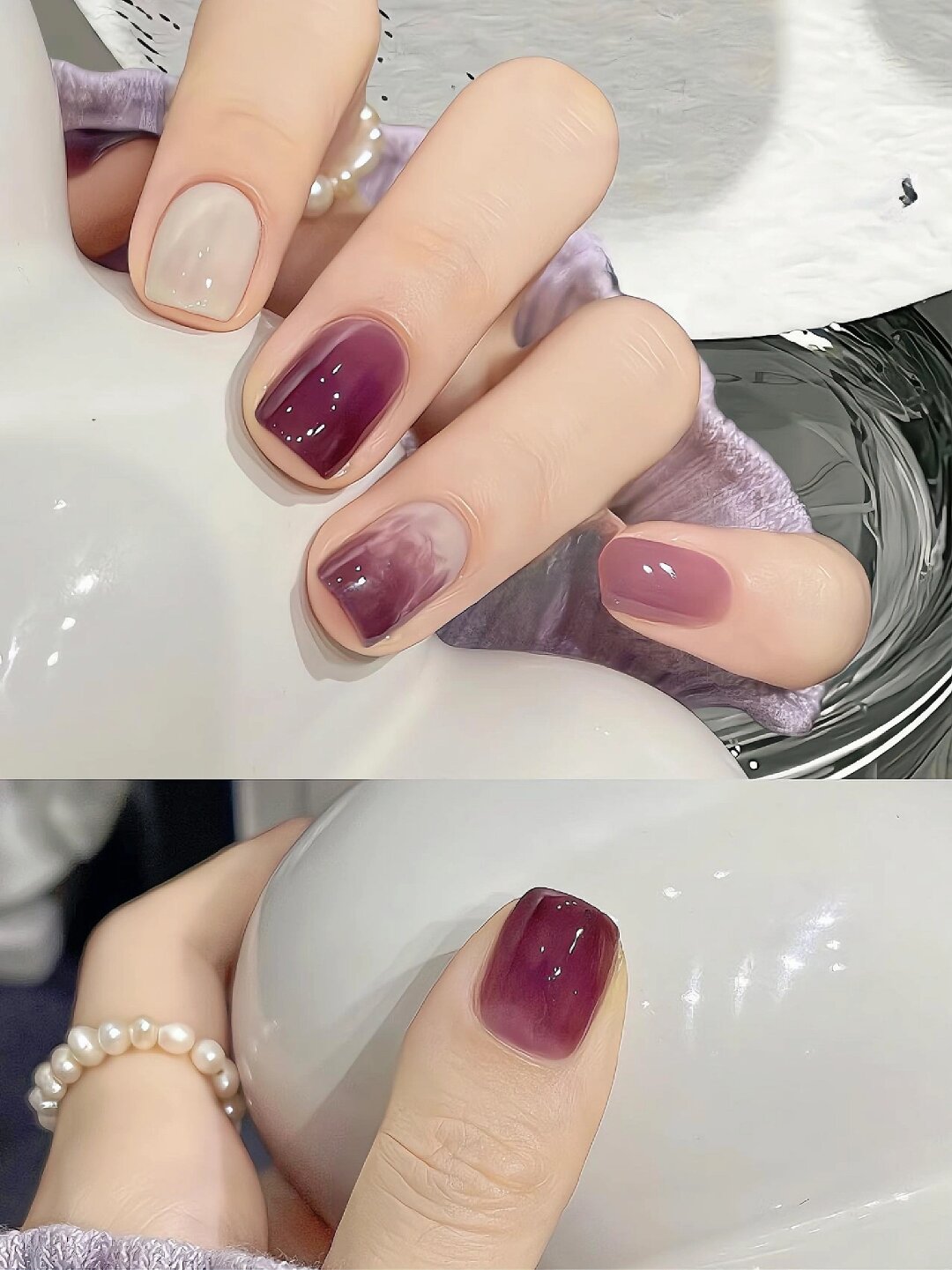 晕染小短甲,很美  晕染美甲  这款晕染美甲真的太美了!