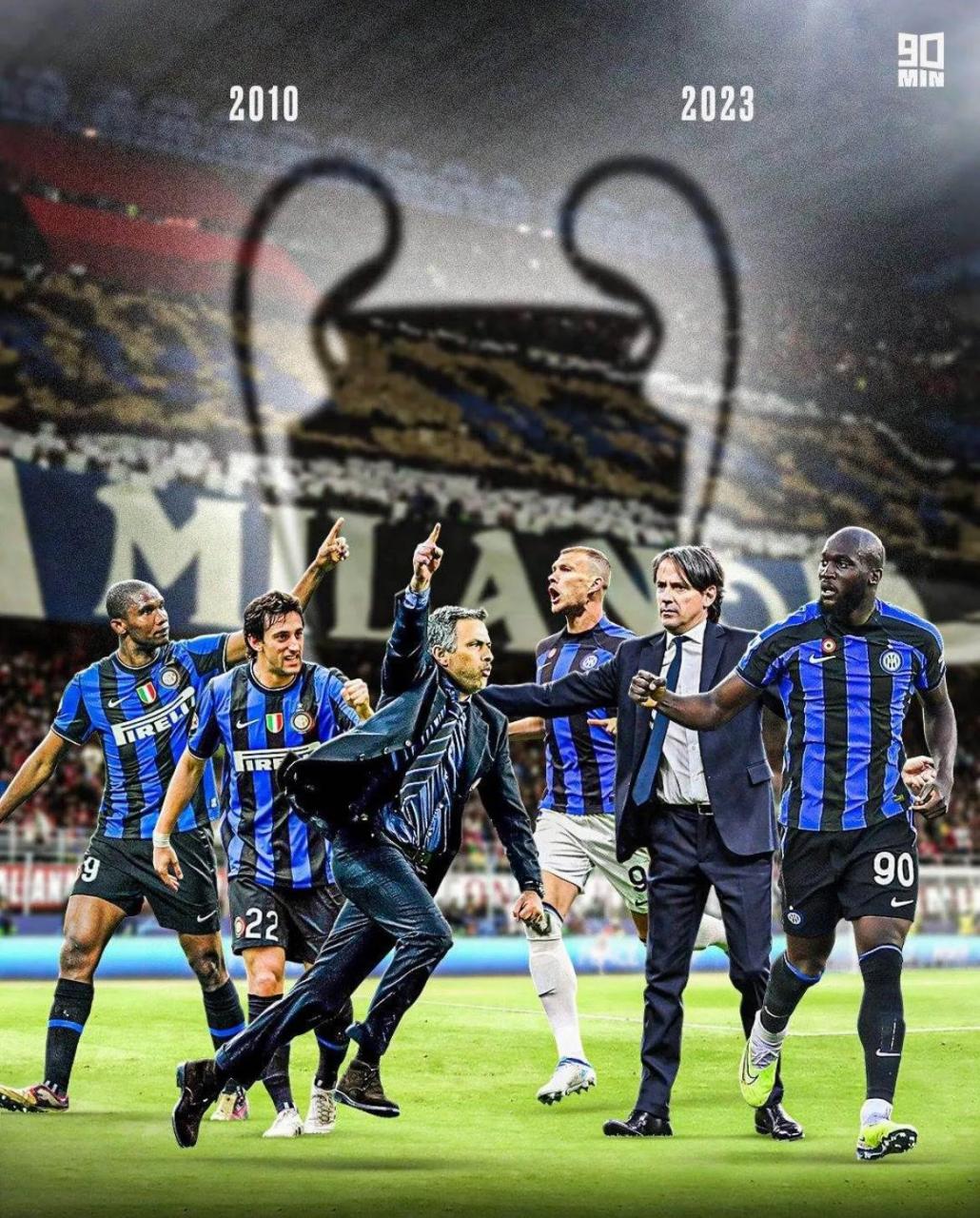 2010至2023年,穆里尼奥到小因扎吉,国际米兰的欧冠决赛.