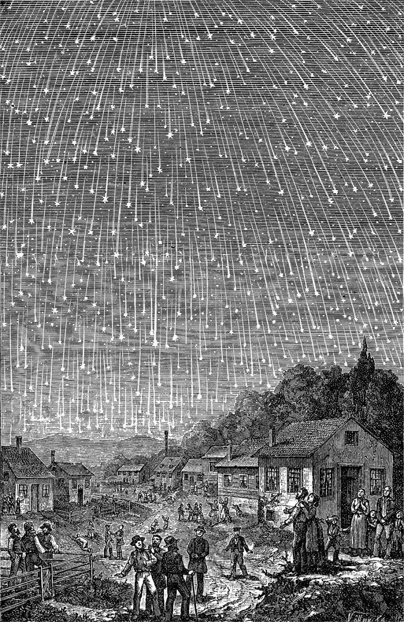1833年的狮子座流星雨为什么被成为流星暴?