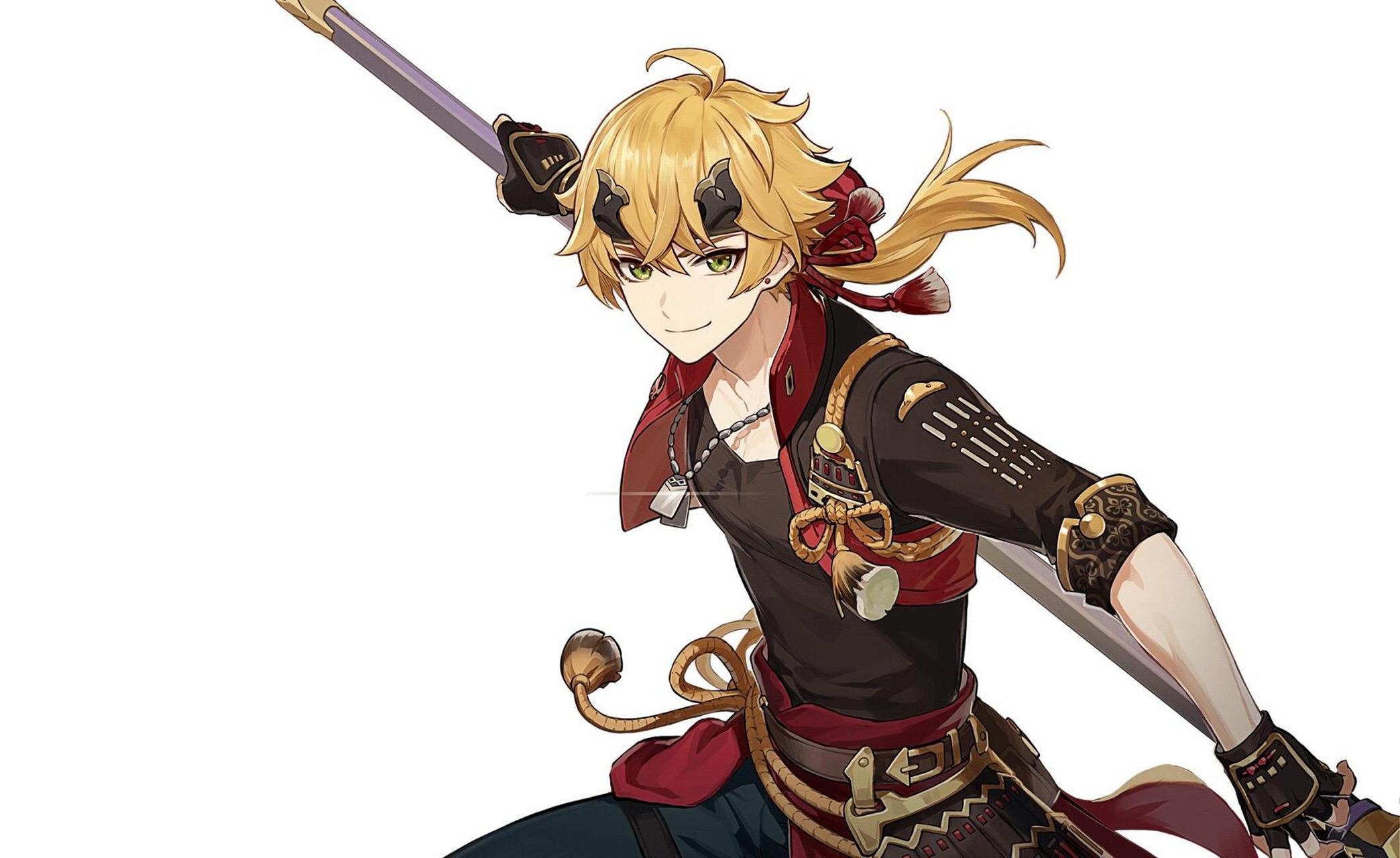 原神金发玩长柄武器男孩"托马"可以说:在全网找不出几张像样的照片,混