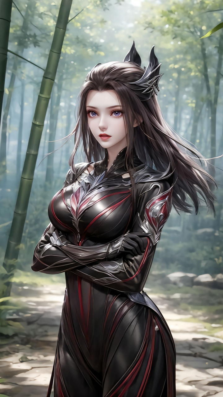 国漫女神|《斗罗大陆》朱竹清ai高清手机壁纸:其武魂是幽冥灵猫,能力