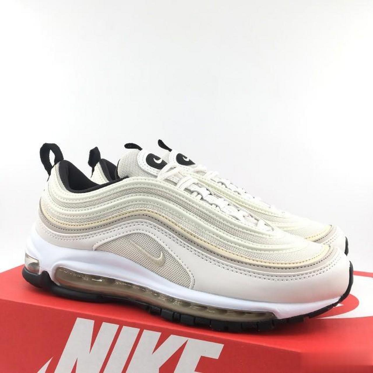 耐克nike air max 97系列百搭复古气垫慢跑鞋米黄白 